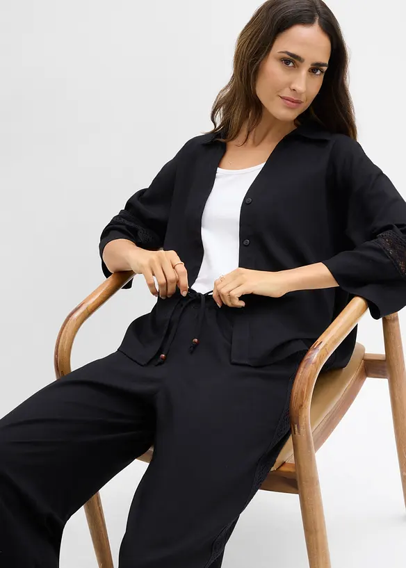 Avslappet bukse i lett viskose, bonprix