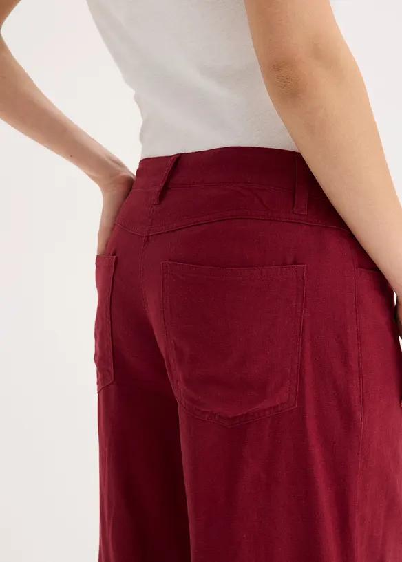 Culotte i lett linblanding med biser, bonprix