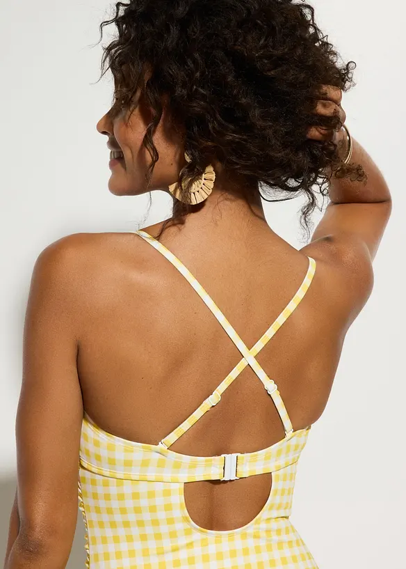 Bandeau-badedrakt med sl&oslash;yfe foran, bonprix