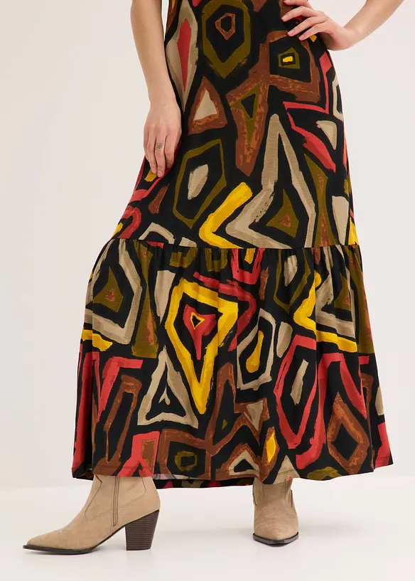 Maxikjole i myk viskosemiks, bonprix