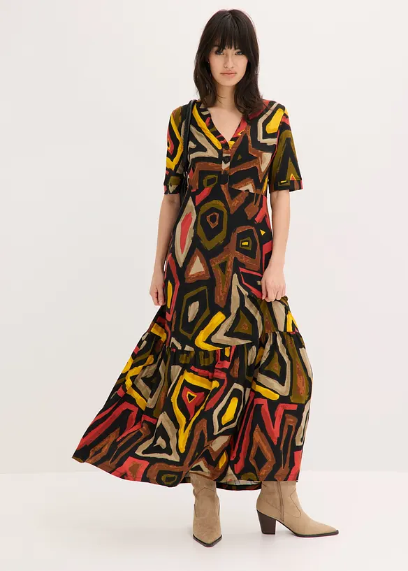 Maxikjole i myk viskosemiks, bonprix