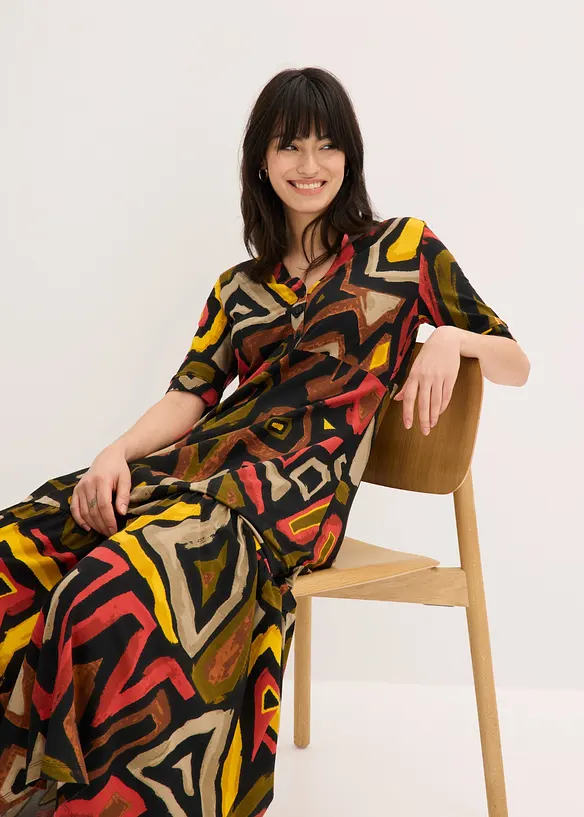 Maxikjole i myk viskosemiks, bonprix