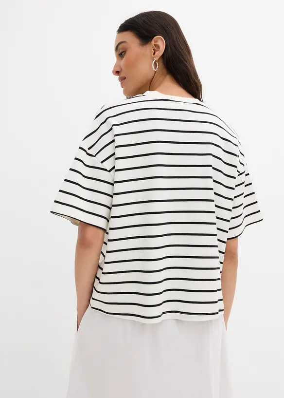 Stripete topp av 100% &oslash;kologisk bomull, bonprix