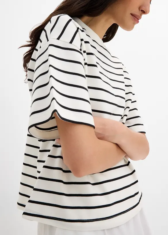 Stripete topp av 100% &oslash;kologisk bomull, bonprix