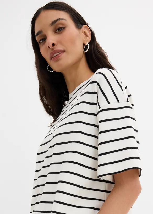 Stripete topp av 100% &oslash;kologisk bomull, bonprix