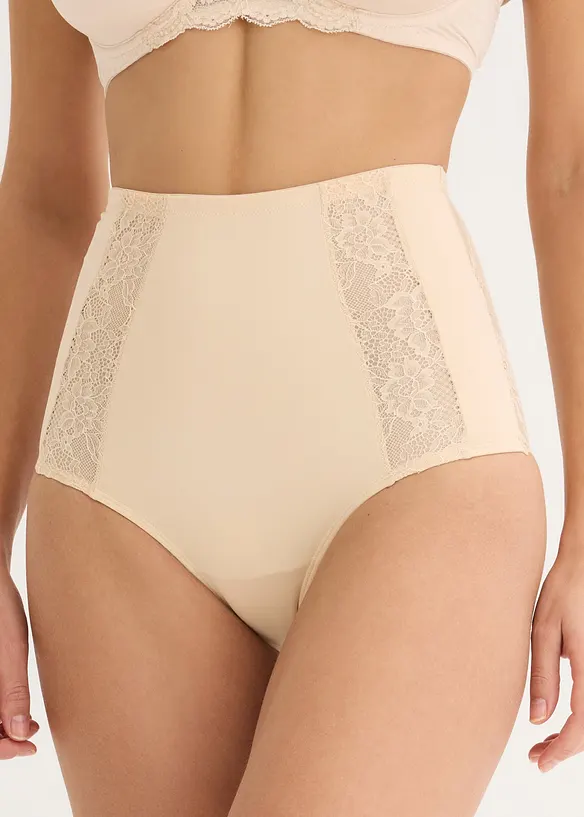Medium shape truse med h&oslash;y midje og blonder, bonprix