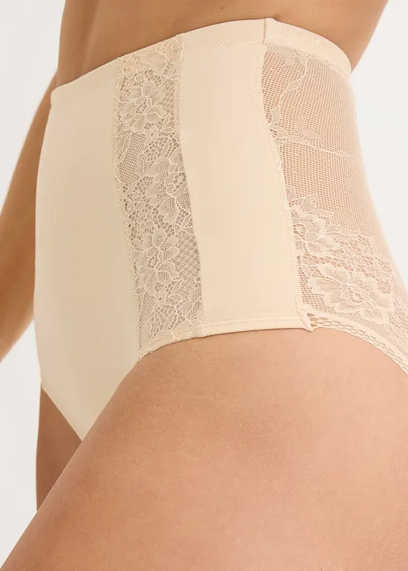 Medium shape truse med h&oslash;y midje og blonder, bonprix