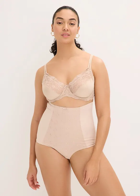 Strong shape High Waist-truse med bomull og broderi, bonprix