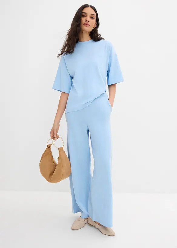 Oversized topp i 100% &oslash;kologisk bomull med asymmetrisk fald, bonprix