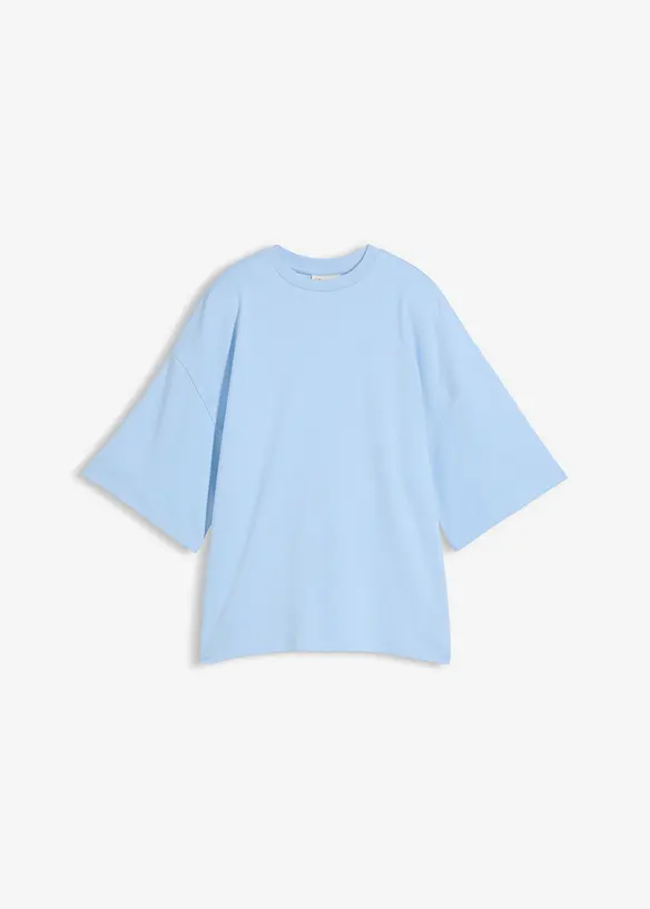 Oversized topp i 100% &oslash;kologisk bomull med asymmetrisk fald, bonprix