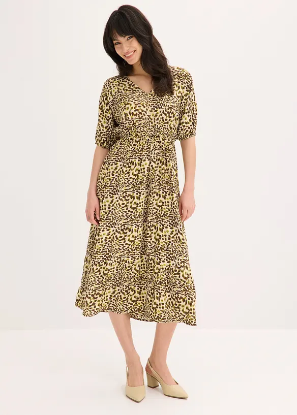 Midikjole i lett viskose, bonprix