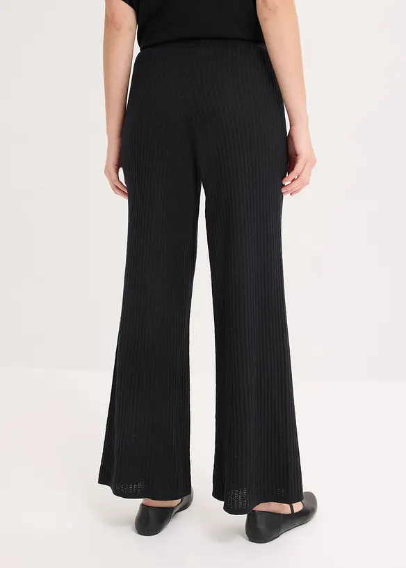 Strikket bukse i lett linmiks, bonprix