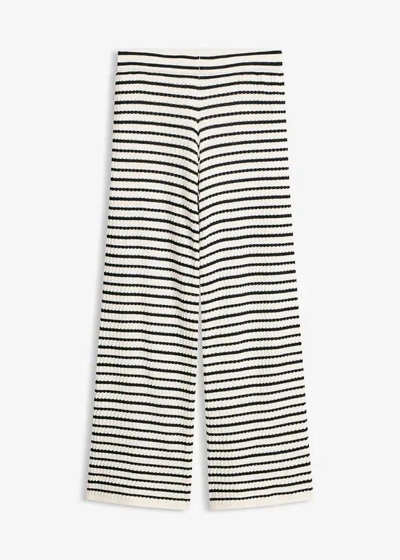 Strikket bukse i lett linmiks, bonprix