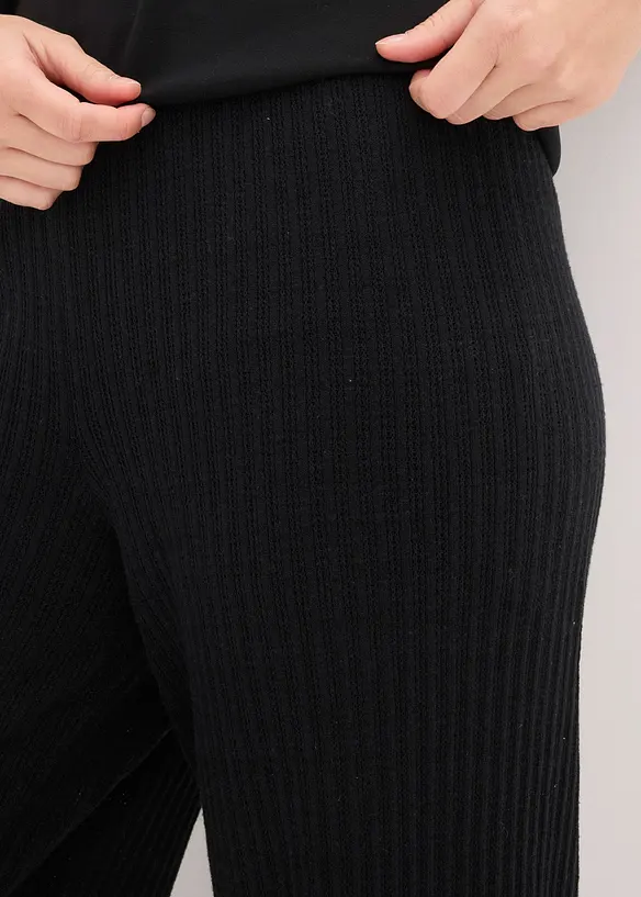 Strikket bukse i lett linmiks, bonprix