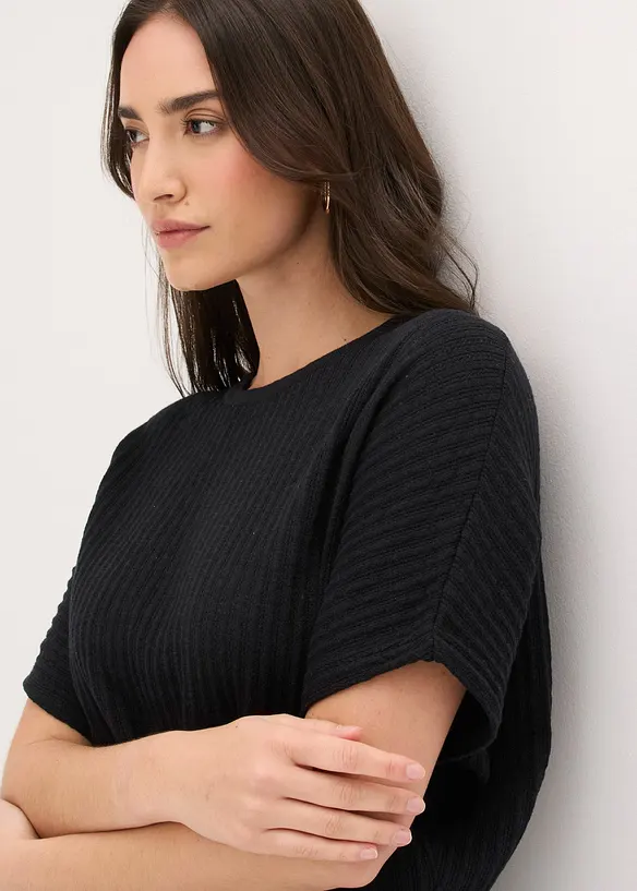 Strikket genser i luftig linmiks, bonprix