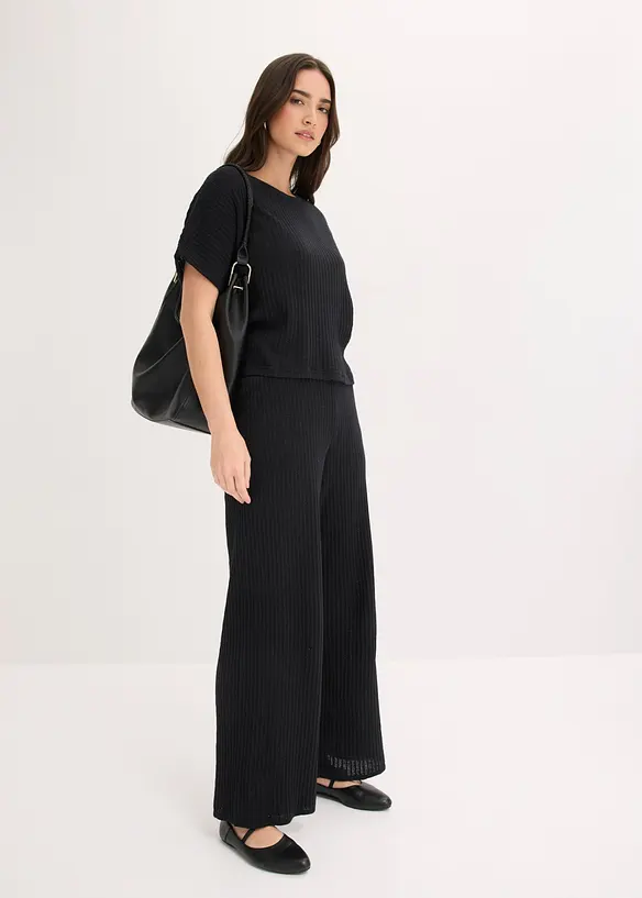 Strikket genser i luftig linmiks, bonprix