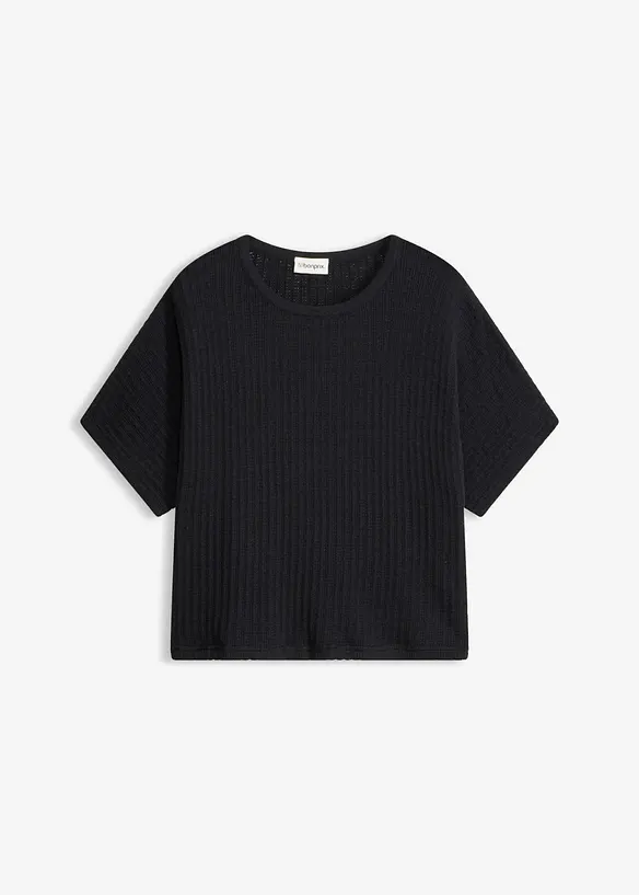 Strikket genser i luftig linmiks, bonprix