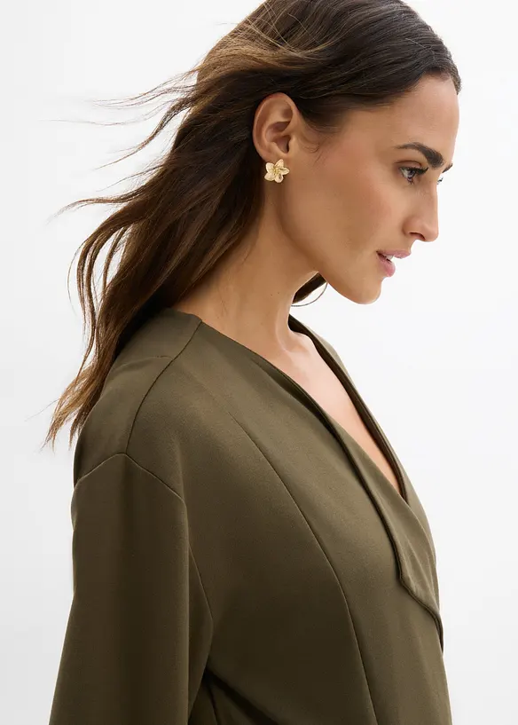 Bluse i viskosemiks med knyteb&aring;nd, bonprix