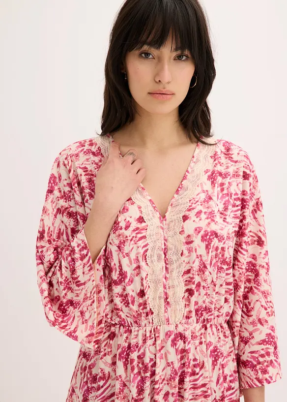 Jerseykjole med blonder, bonprix