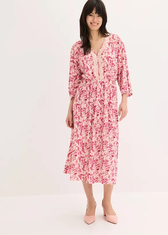 Jerseykjole med blonder, bonprix