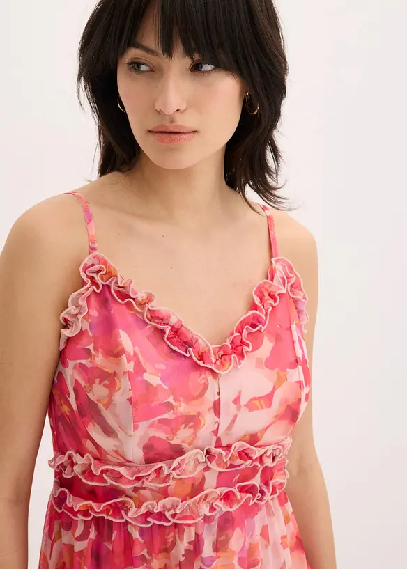 Stroppekjole i myk mesh, bonprix