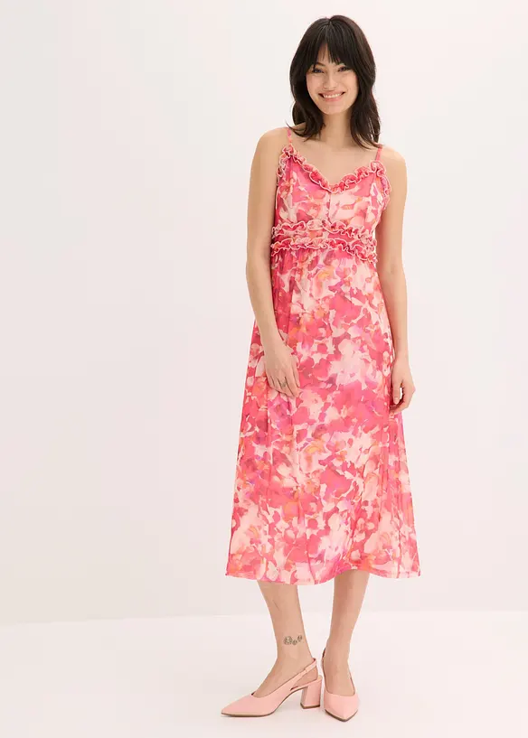 Stroppekjole i myk mesh, bonprix