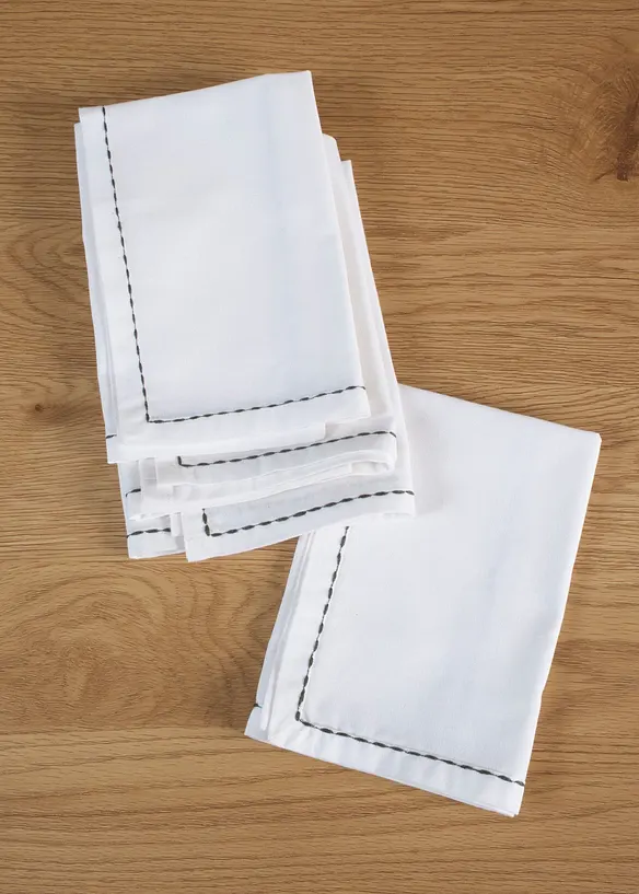 T&oslash;yservietter i &oslash;kologisk bomull med broderi (4-pack), bonprix