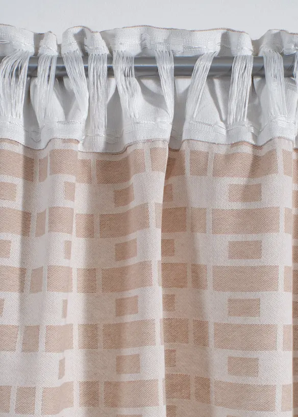 Jacquardvevd gardin i &oslash;kologisk bomull (1-pack), bonprix