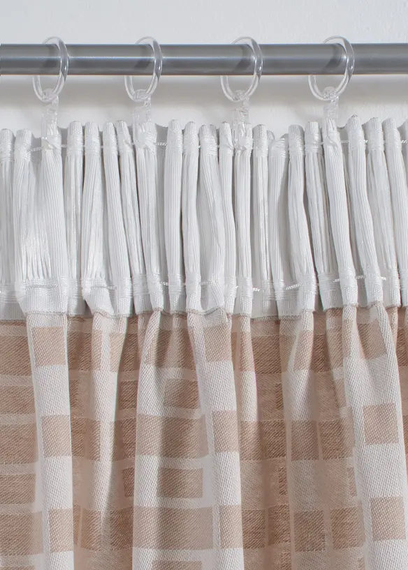 Jacquardvevd gardin i &oslash;kologisk bomull (1-pack), bonprix