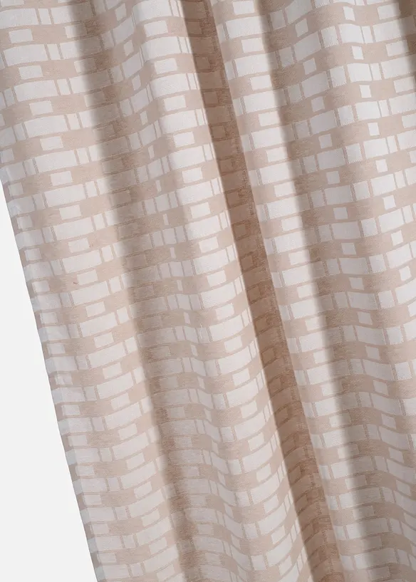 Jacquardvevd gardin i &oslash;kologisk bomull (1-pack), bonprix