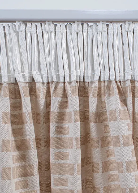 Jacquardvevd gardin i &oslash;kologisk bomull (1-pack), bonprix