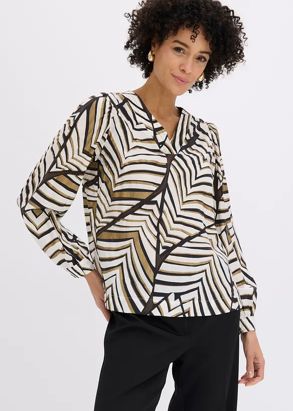 Bluse med dekorative s&oslash;mmer, bonprix