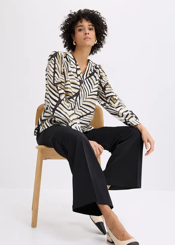 Bluse med dekorative s&oslash;mmer, bonprix