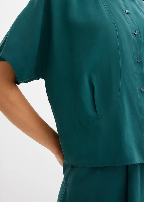 Bluse i viskoseblanding med flaggermusermer, bonprix