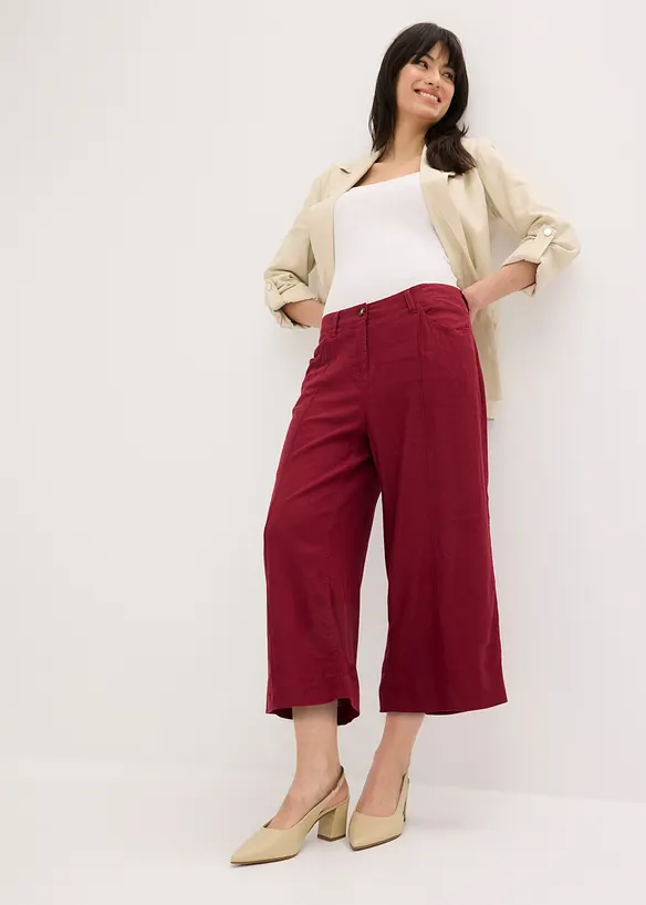 Culotte i lett linblanding med biser, bonprix