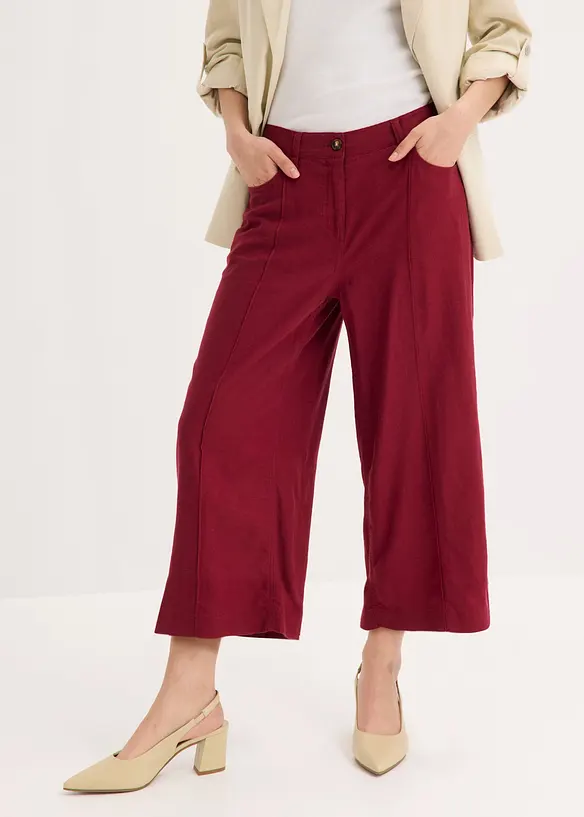 Culotte i lett linblanding med biser, bonprix