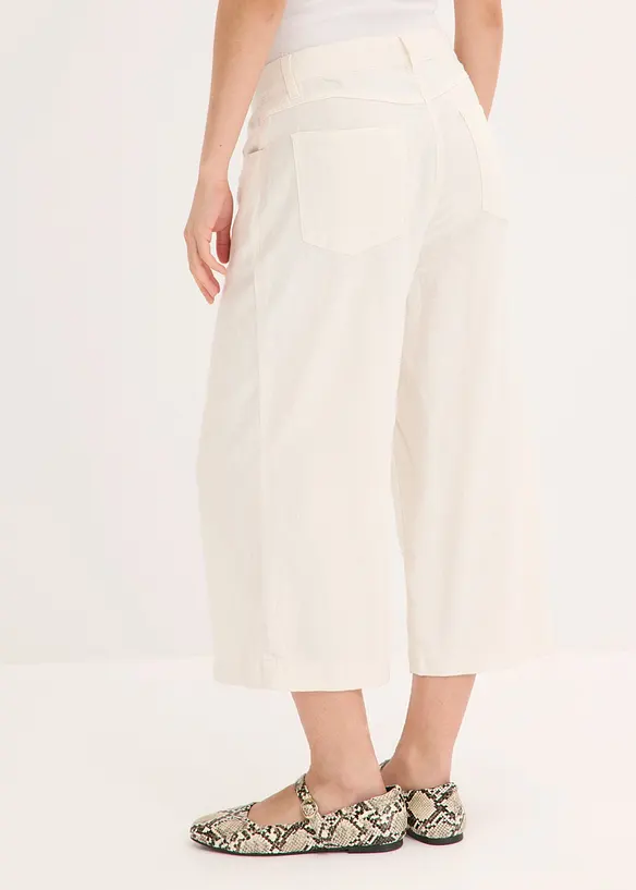 Culotte i lett linblanding med biser, bonprix