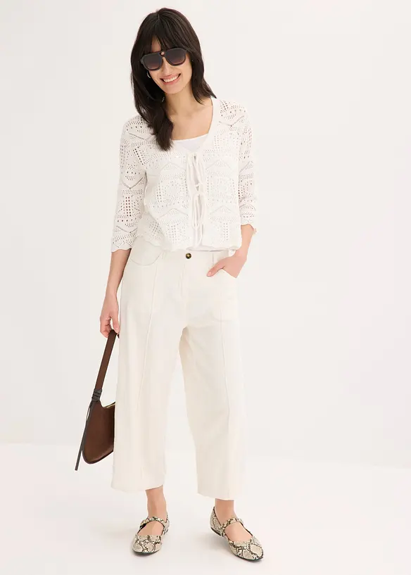 Culotte i lett linblanding med biser, bonprix