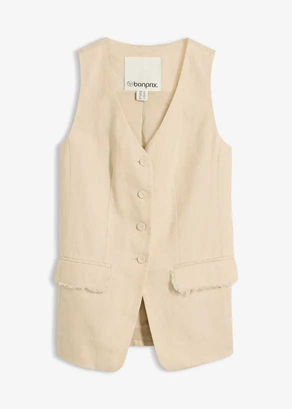 Dressvest i 100% lin, bonprix