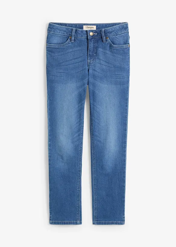 7/8-lang jeans med stretch og splitt, bonprix