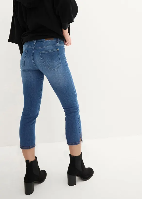 7/8-lang jeans med stretch og splitt, bonprix