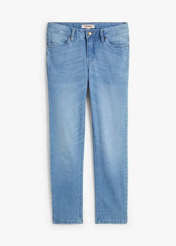 7/8-lang jeans med stretch og splitt, bonprix
