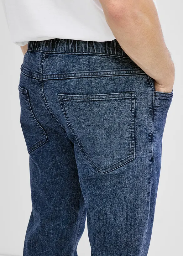 Relaxed fit-pull on-jeans i lett denim, Straight, bonprix