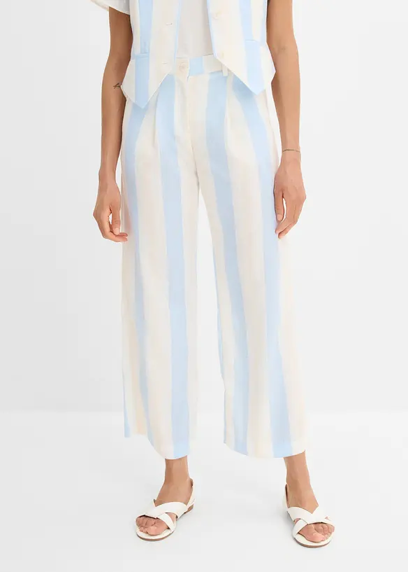 Vid bukse i linlook, bonprix