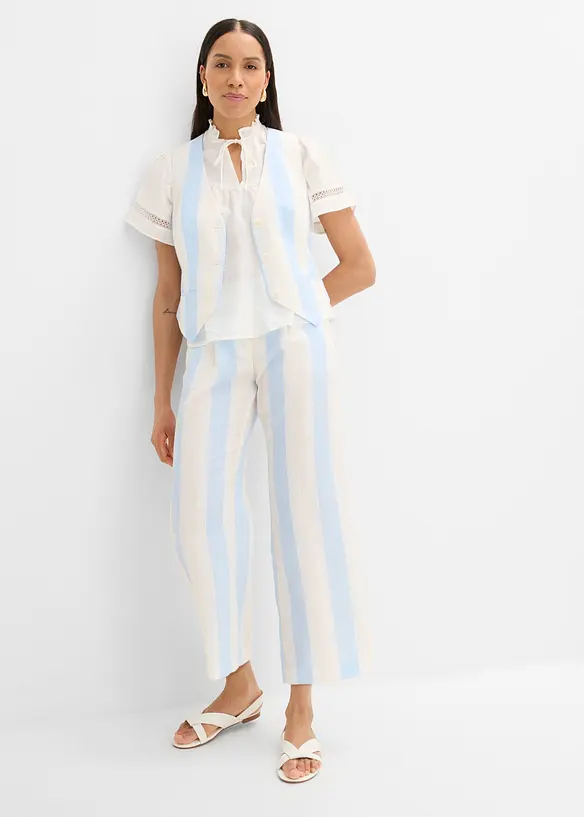 Vid bukse i linlook, bonprix