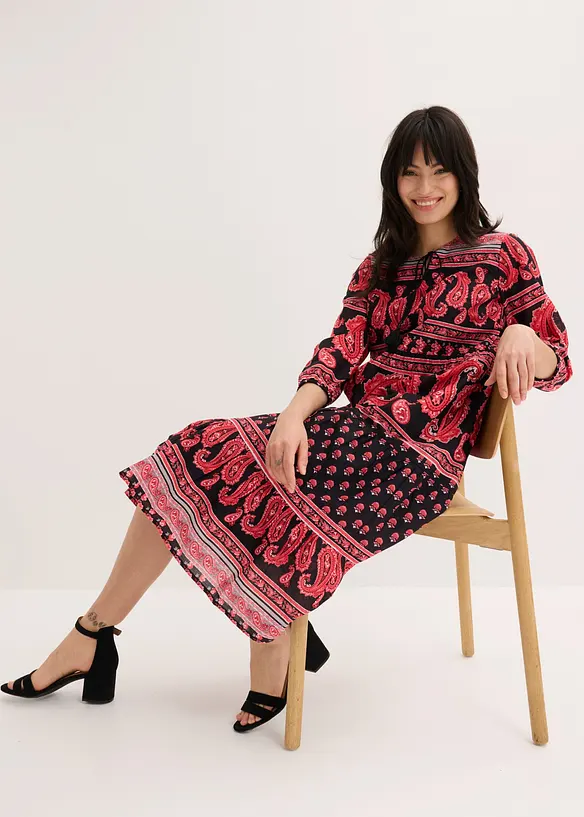 Midikjole i 100% bomull, bonprix