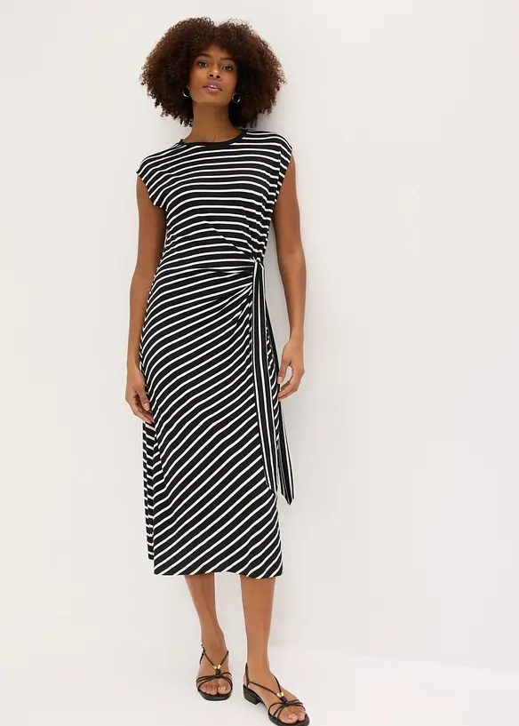 Jerseykjole med drapering, bonprix