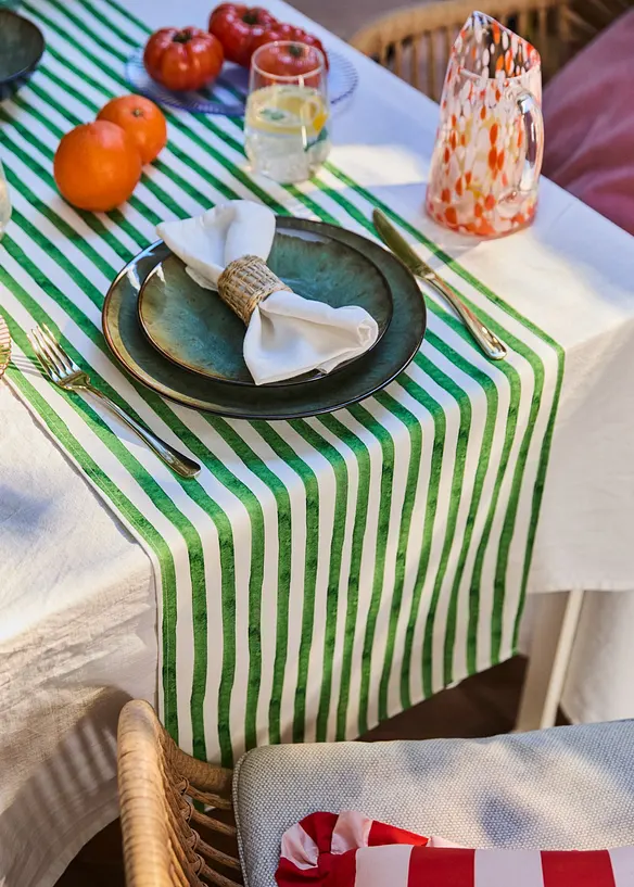 Bordl&oslash;per med striper, vannavvisende, bonprix