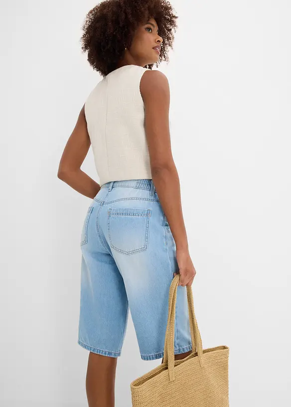 Bermudashorts i denim Mid Waist, bonprix