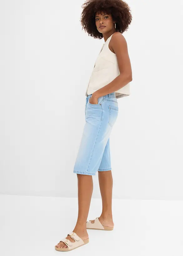 Bermudashorts i denim Mid Waist, bonprix